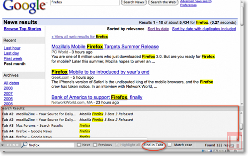 Несколько расширений для ускорения поиска на открытой страничке Firefox
