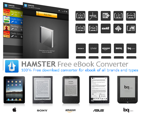 Hamster Free Book Converter: конвертируем тексты в любой формат
