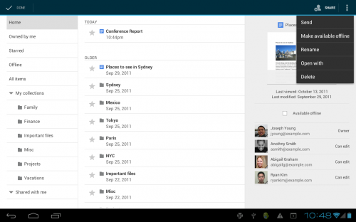 Google Docs для Android: доступ к файлам офлайн, удобное чтение на планшетах