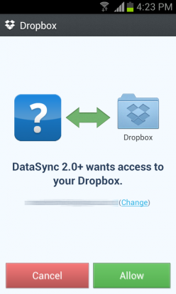 Dropbox-Confirmation