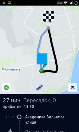 Nokia HERE маршрут