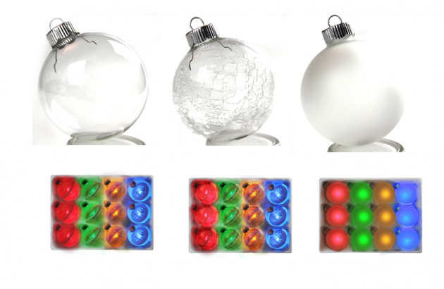 Разные виды стеклянных шаров