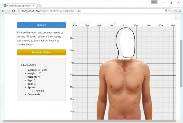 Виртуальная модель тела на BodyWHAT