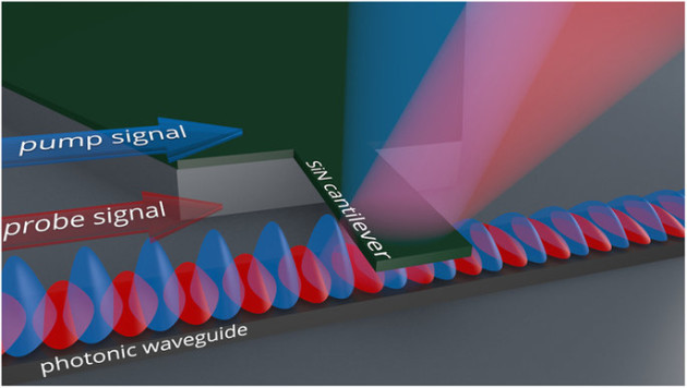 Схематическое изображение работы нанофотонного биосенсора