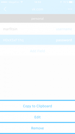 Бесплатный менеджер паролей Padlock: интерфейс