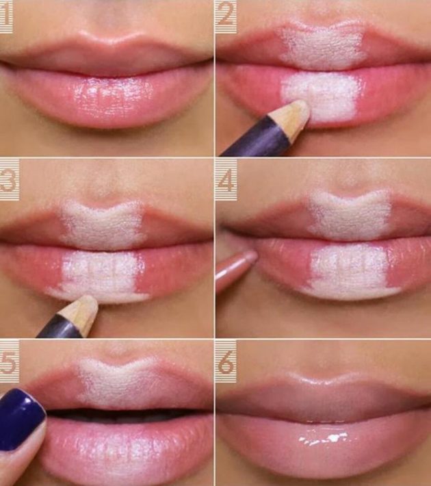 Как сделать губы пухлыми: белый карандаш