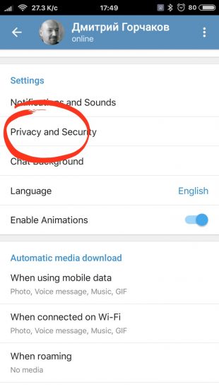 Telegram privacy