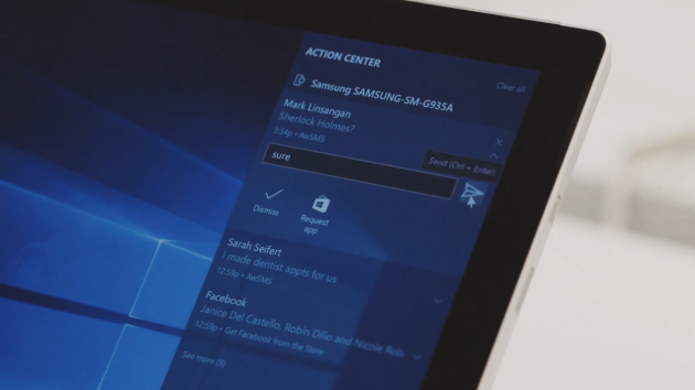 Sync your phone notifications to your PC Windows 10 Anniversary Update