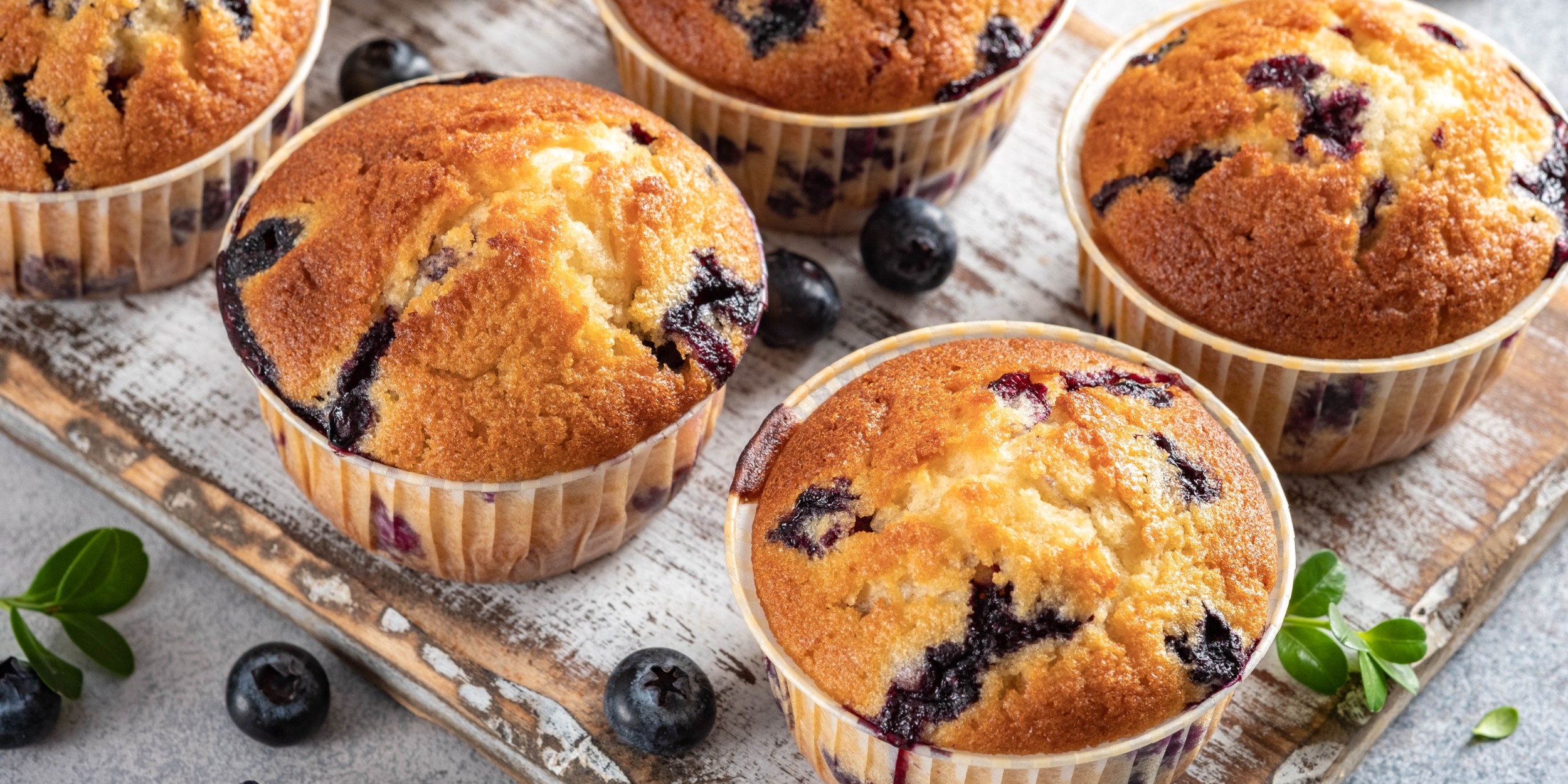 Овсяные маффины с черникой