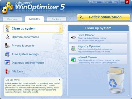 Ashampoo WinOptimizer -- одна из лучших программ оптимизации Windows