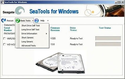 SeaTools -- программа для диагностики жестких дисков Seagate и Maxtor