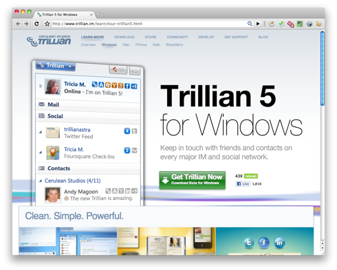 Trillian для Windows, метаконтакты, чекин, протокол, поддержка социальных сетей, лайфхакер, lifehacker.ru