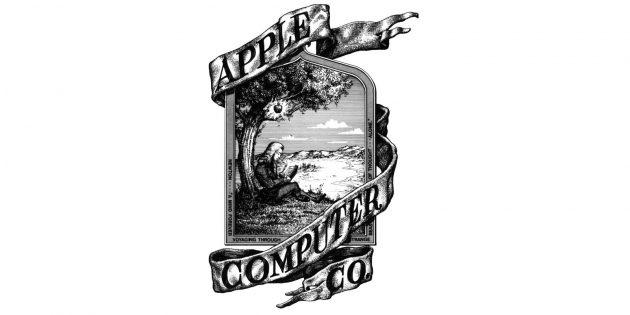 Логотип Apple: Ньютон под яблоней