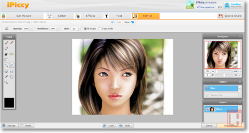 iPiccy - многофункциональный онлайновый редактор графики