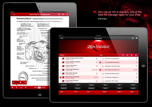 Zen Viewer Overview | The ultimate file viewer and reader for iPad Read organize store your documents view photos listen to music watch videos and record audio