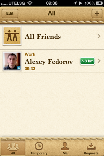 Find Friends, следить за местоположением друзей, iPhone