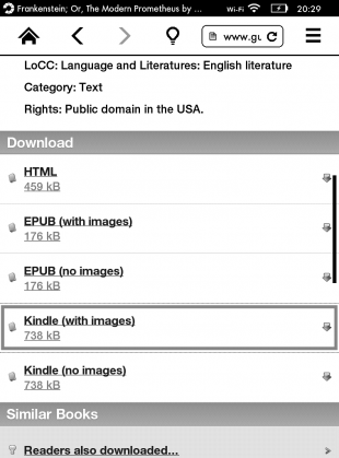 Как закачать книгу на Kindle: скачивание через браузер