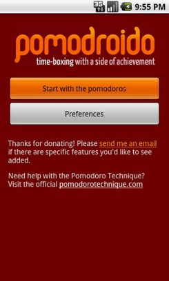 Pomodroido — помидорное планирование на вашем Android