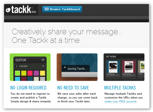 Tackk - сервис быстрой публикации в сети