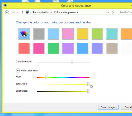 Меняем цвет и толщину рамки окна в Windows 8