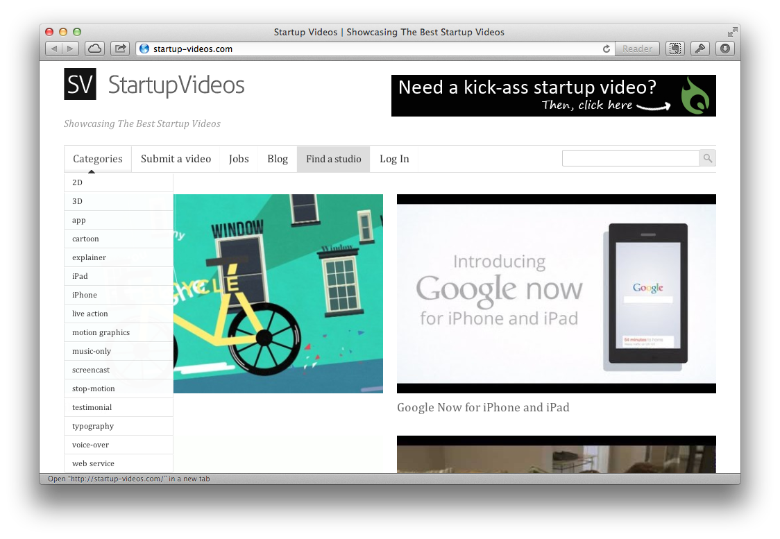 Лучшее место в интернете с примерами промо-видео для стартапов