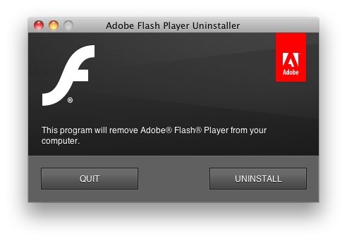 uninstall flash mac os x