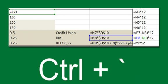 Как быстро просмотреть формулу в ячейке Excel