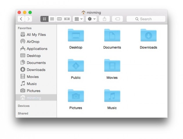 Окно Finder в OS X 10.10