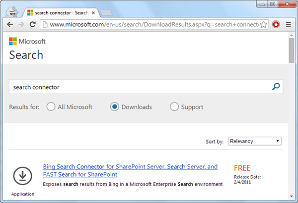 Search connect. Поисковик Microsoft.