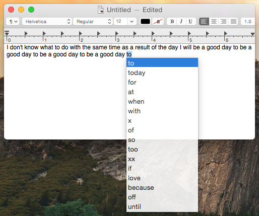 В OS X Yosemite найдена функция предиктивного ввода текста как на iOS 8