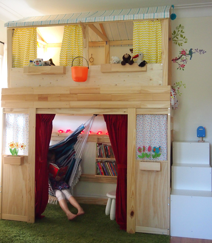 Как сделать двухуровневый домик из детской кровати