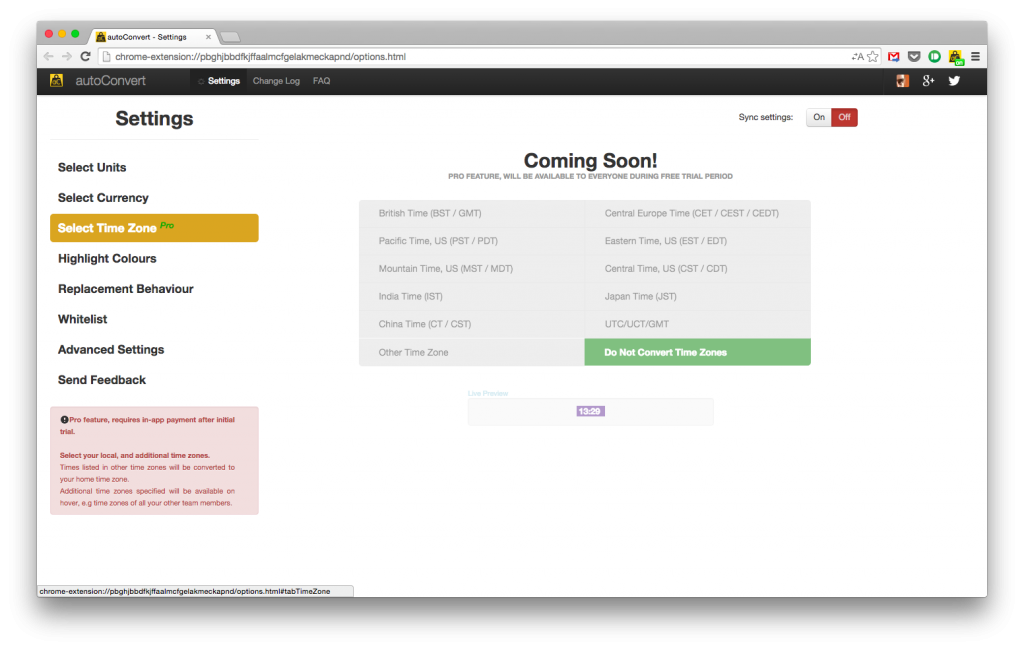 AutoConvert для Chrome автоматически конвертирует любые единицы