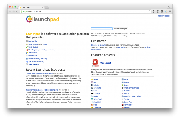 Сервис хостинга кода Launchpad