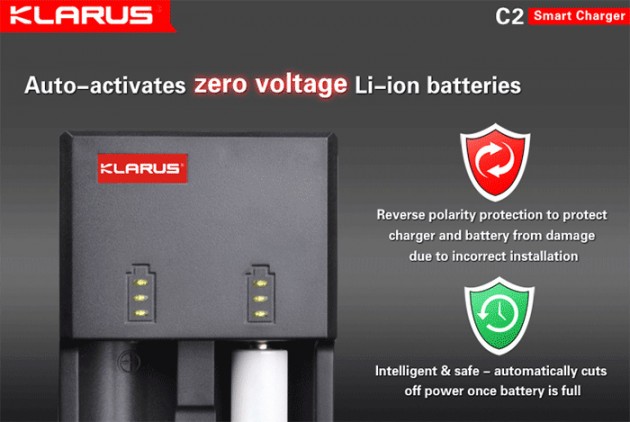 Внешние аккумуляторы на пальчиковых батарейках: Klarus C2