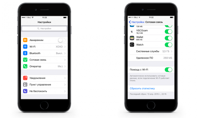 Как экономить мобильный трафик на iPhone с iOS 9. Отключите Wi-Fi Assist