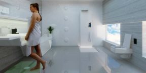 Концепт высокотехнологичной ванной комнаты 2040 года