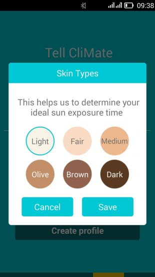 Rooti CliMate: выбираем тип кожи в приложении