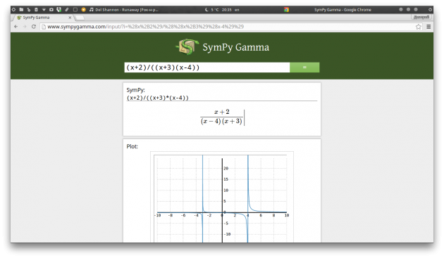 Как решать задачи и строить графики: SymPy Gamma 