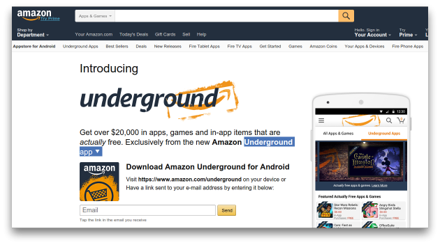 Amazon Underground app — приложения для android бесплатно