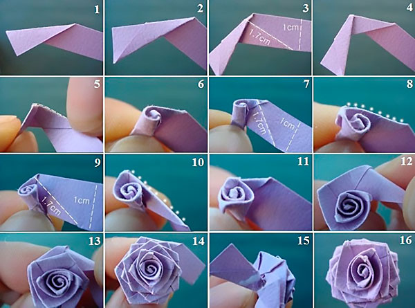 Техники окрашивания и украшения оригами цветов