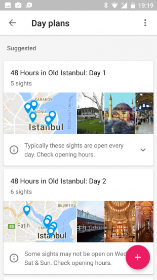Google Trips day trip