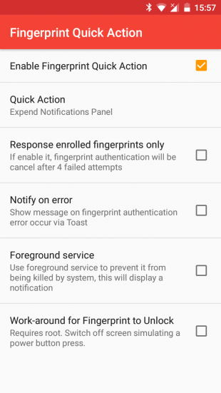 Fingerprint Swipe option