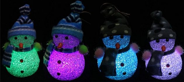 новогодние товары: светящиеся снеговики