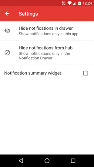 Notification Hub: Settings