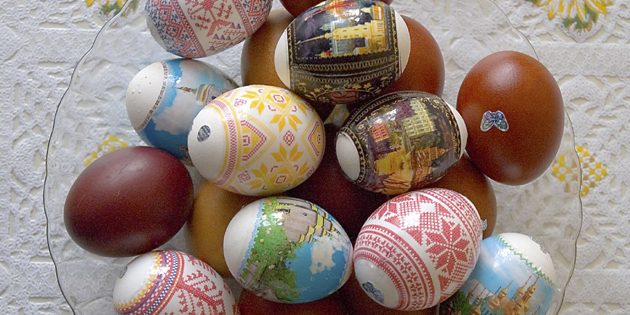 Как покрасить яйца на Пасху: Термонаклейки