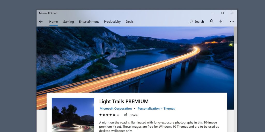 Темы для Windows 10: Light Trails