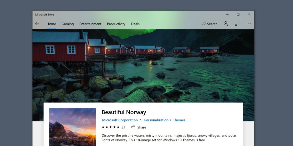 Темы для Windows 10: Beautiful Norway