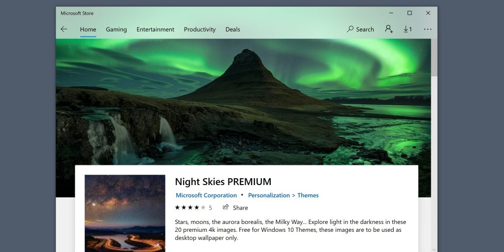 Темы для Windows 10: Night Skies