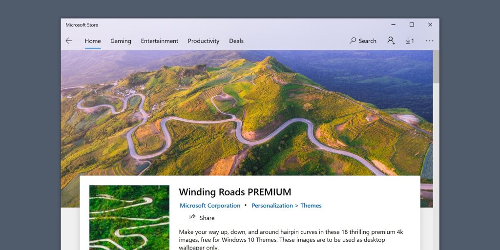 Темы для Windows 10: Winding Roads