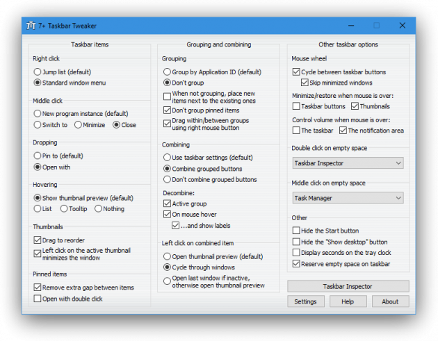 Бесплатные программы для Windows: 7+ Taskbar Tweaker 